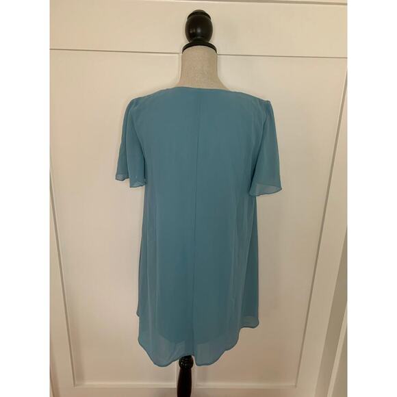 Show Me Your Mumu Kylie Mini Dress in Steel Blue Size XS Chiffon Lined Party - Picture 2 of 4